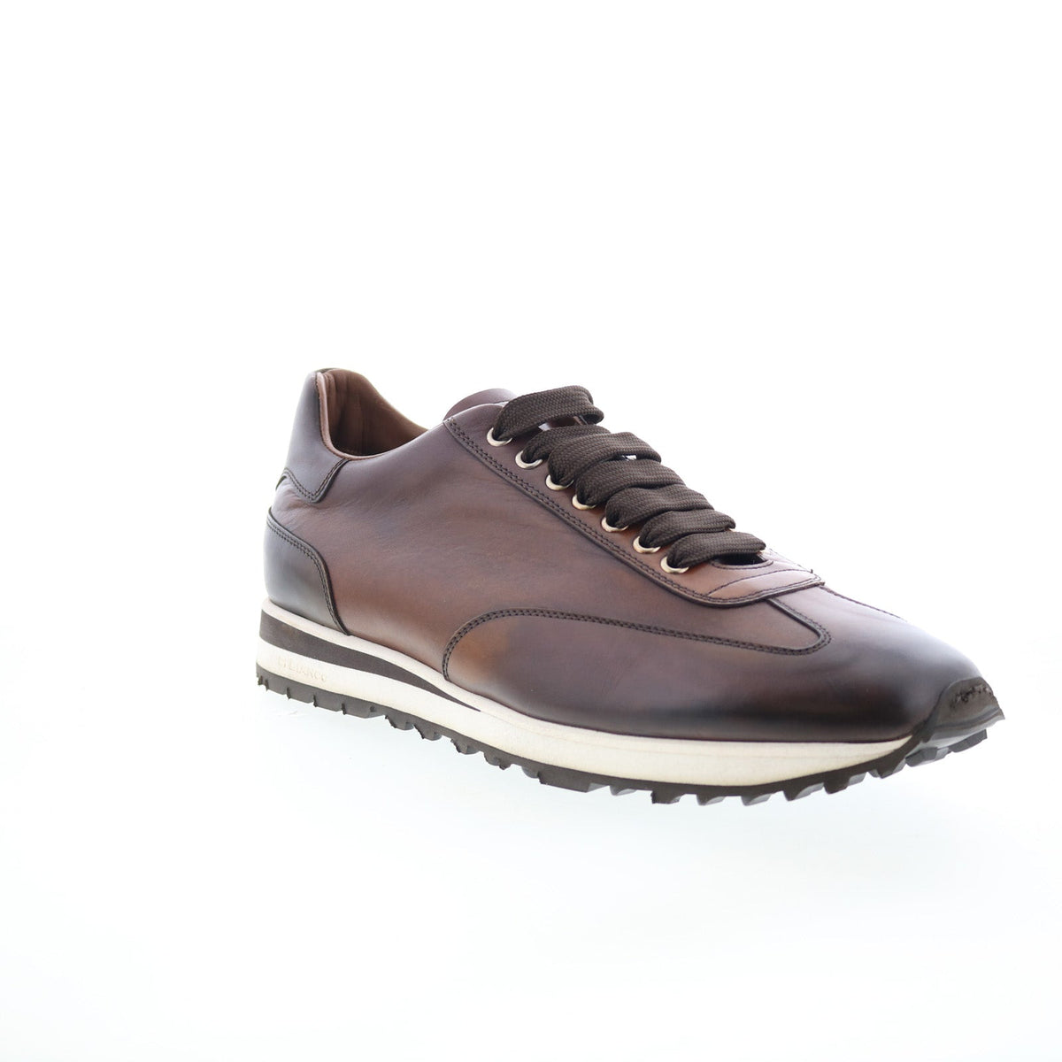 Di Bianco Trieste Deco Mens Brown Leather Lace Up Lifestyle Sneakers Shoes
