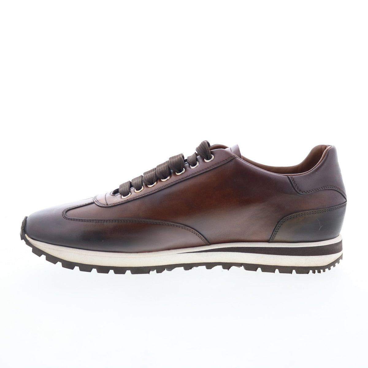 Di Bianco Trieste Deco Mens Brown Leather Lace Up Lifestyle Sneakers Shoes