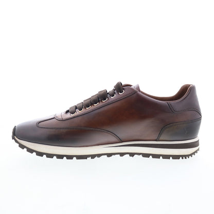 Di Bianco Trieste Deco Mens Brown Leather Lace Up Lifestyle Sneakers Shoes