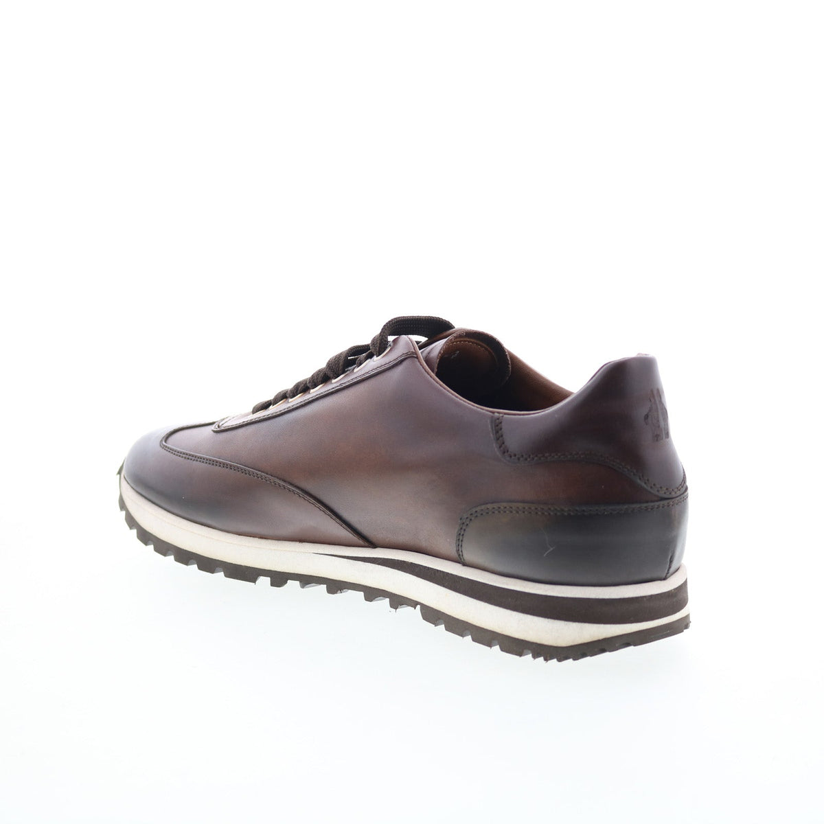 Di Bianco Trieste Deco Mens Brown Leather Lace Up Lifestyle Sneakers Shoes