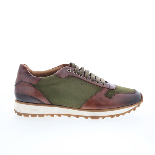 Di Bianco SB308 Mens Green Leather Lace Up Lifestyle Sneakers Shoes