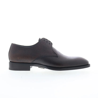 Di Bianco SBP899 Mens Brown Leather Oxfords & Lace Ups Plain Toe Shoes