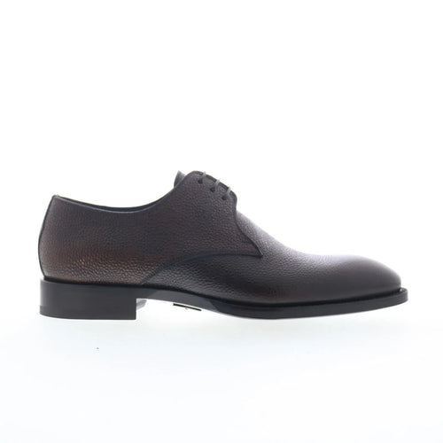 Di Bianco SBP899 Mens Brown Leather Oxfords & Lace Ups Plain Toe Shoes