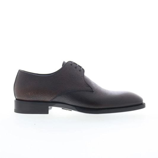 Di Bianco SBP899 Mens Brown Leather Oxfords & Lace Ups Plain Toe Shoes