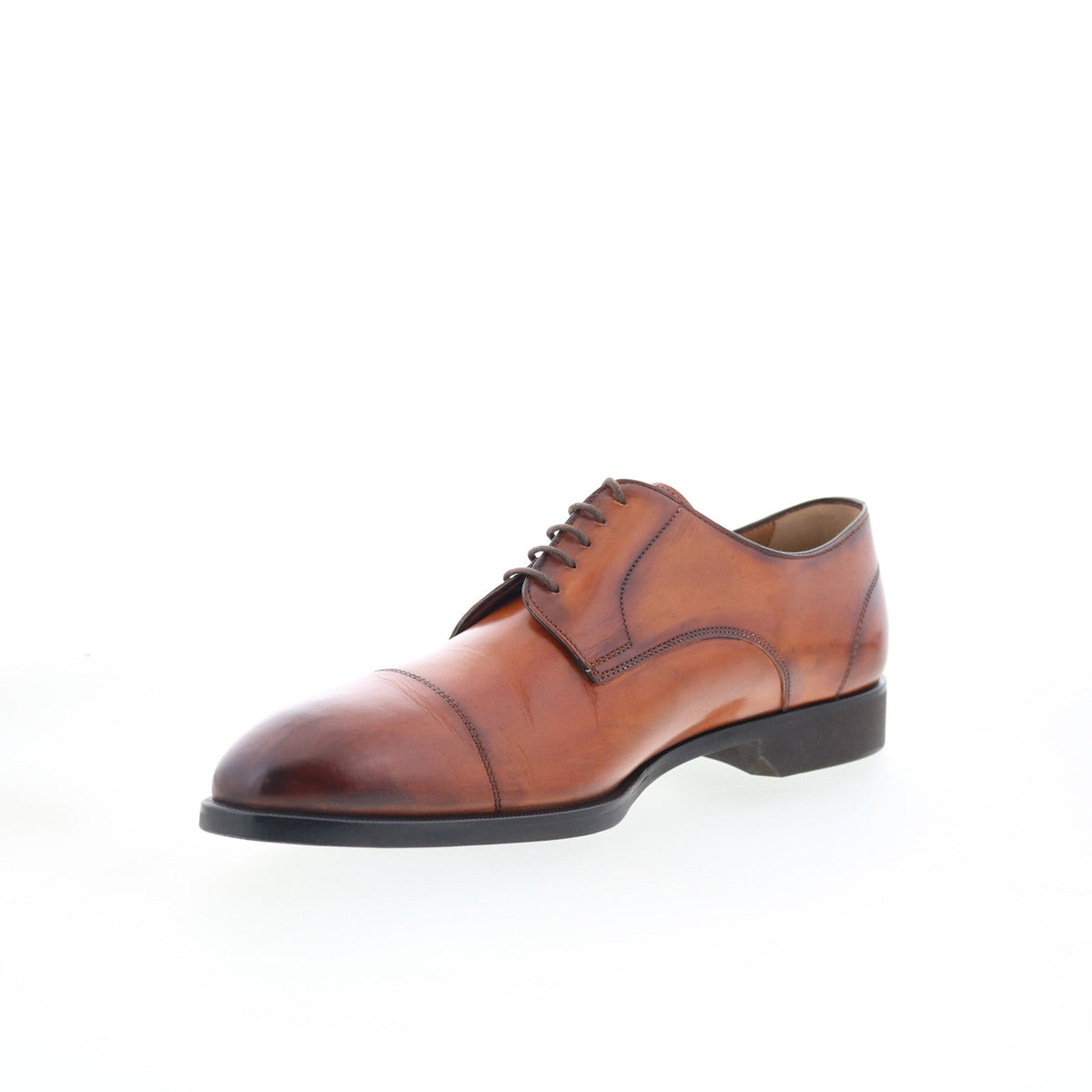 Di Bianco SC538 Mens Brown Leather Lace Up Oxfords & Lace Ups Cap Toe Shoes