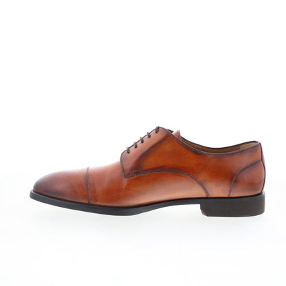 Di Bianco SC538 Mens Brown Leather Lace Up Oxfords & Lace Ups Cap Toe Shoes