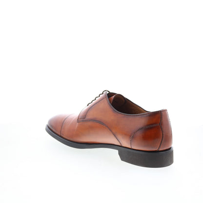 Di Bianco SC538 Mens Brown Leather Lace Up Oxfords & Lace Ups Cap Toe Shoes