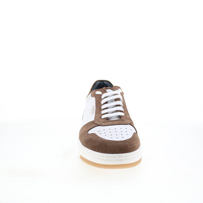 Di Bianco Saloninus Mens White Leather Lace Up Lifestyle Sneakers Shoes