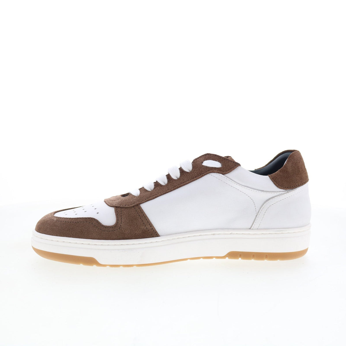 Di Bianco Saloninus Mens White Leather Lace Up Lifestyle Sneakers Shoes