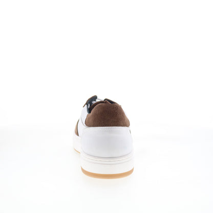 Di Bianco Saloninus Mens White Leather Lace Up Lifestyle Sneakers Shoes