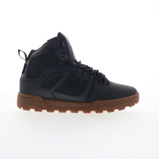 DC Pure High-Top Water Resistant Mens Black Leather Skate Sneakers Shoes