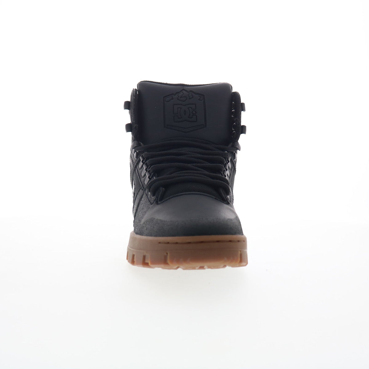 DC Pure High-Top Water Resistant Mens Black Leather Skate Sneakers Shoes
