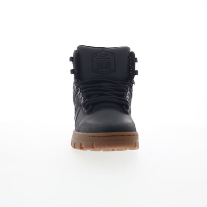 DC Pure High-Top Water Resistant Mens Black Leather Skate Sneakers Shoes