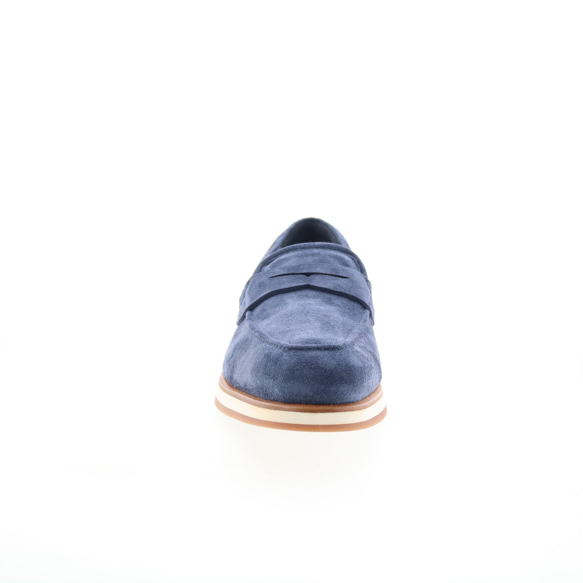Di Bianco Brera Mens Blue Suede Slip On Loafers & Slip Ons Penny Shoes