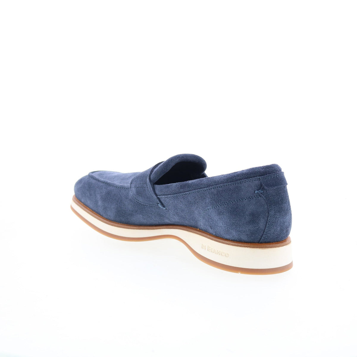 Di Bianco Brera Mens Blue Suede Slip On Loafers & Slip Ons Penny Shoes