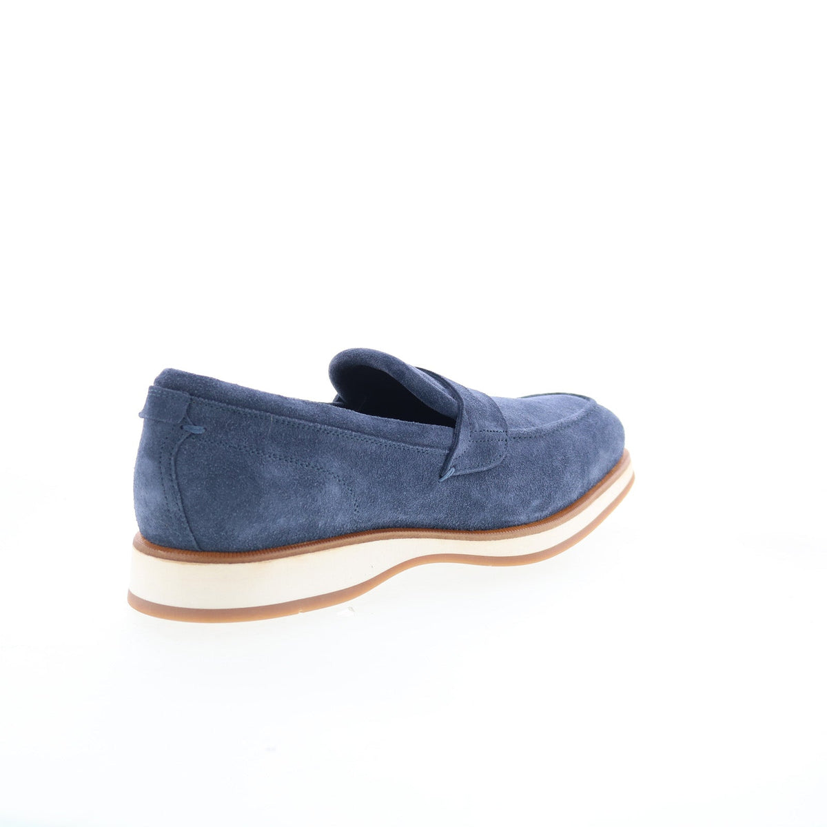 Di Bianco Brera Mens Blue Suede Slip On Loafers & Slip Ons Penny Shoes