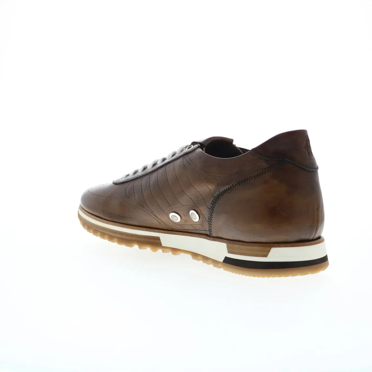 Di Bianco Daytona Mens Brown Leather Lace Up Lifestyle Sneakers Shoes