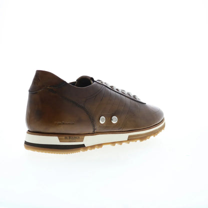 Di Bianco Daytona Mens Brown Leather Lace Up Lifestyle Sneakers Shoes