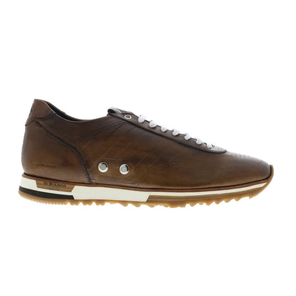 Di Bianco Daytona Mens Brown Leather Lace Up Lifestyle Sneakers Shoes