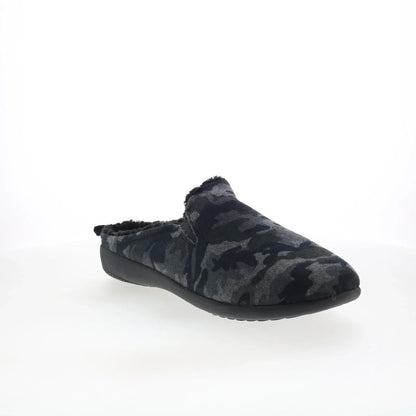 Spenco Dundee Wool SP2003BCM Mens Black Wide Suede Clogs Slippers Shoes