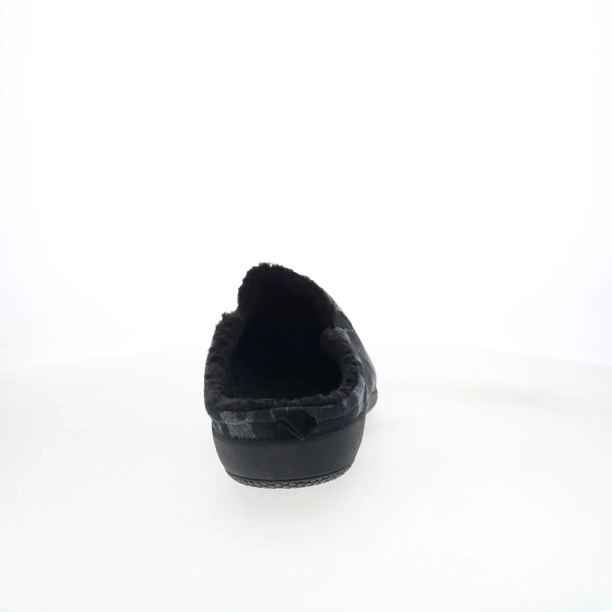 Spenco Dundee Wool SP2003BCM Mens Black Wide Suede Clogs Slippers Shoes