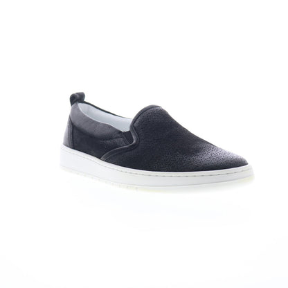 Miz Mooz Emersen Womens Black Leather Slip On Lifestyle Sneakers Shoes