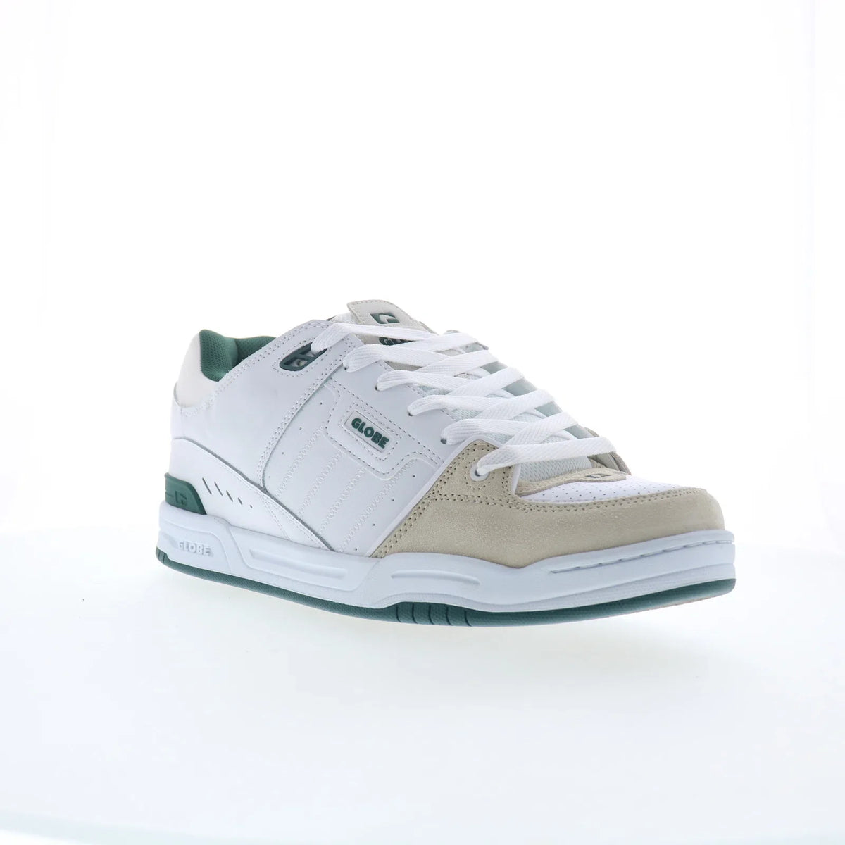 Globe Fusion GBFUS Mens White Leather Lace Up Skate Inspired Sneakers Shoes