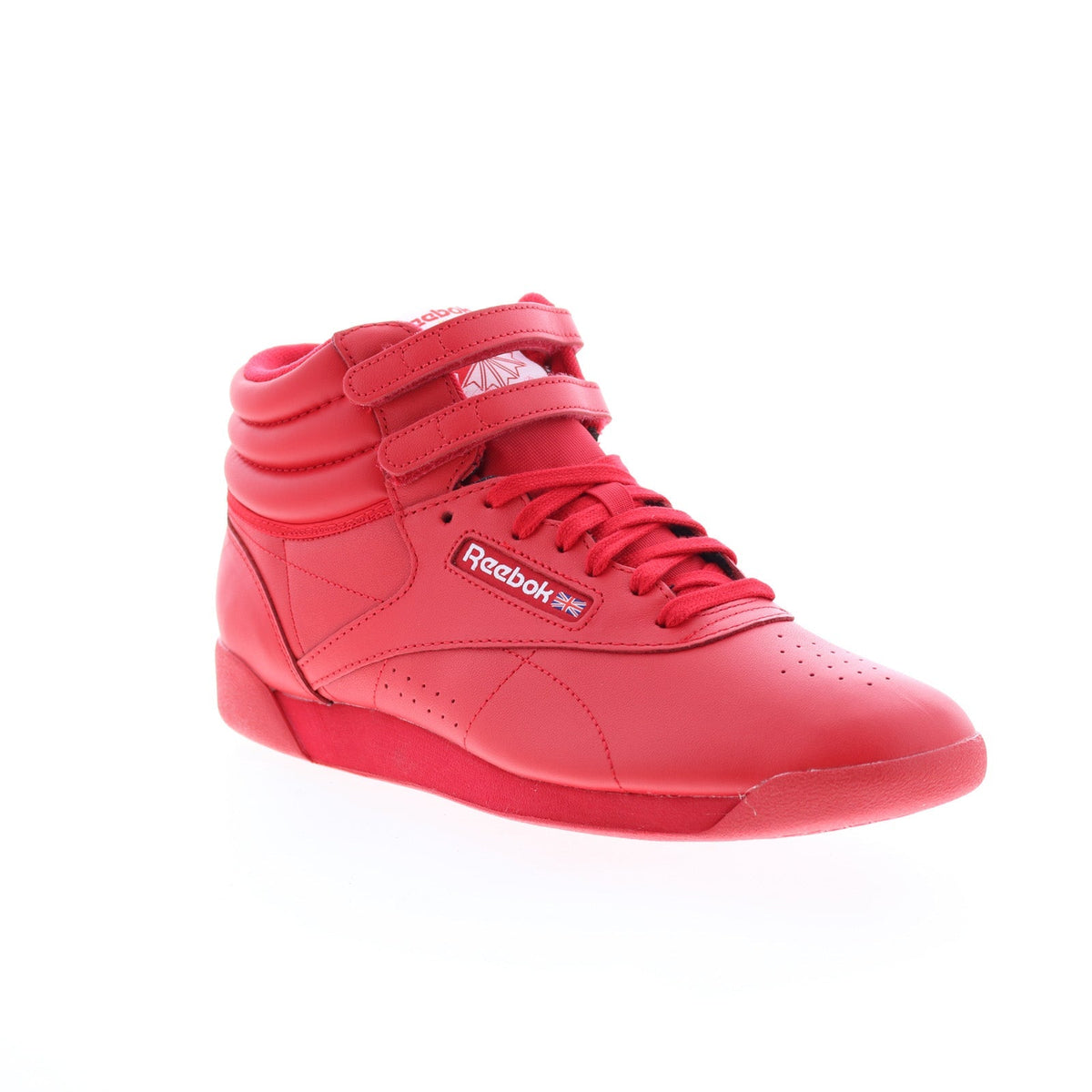 Reebok F/S HI Womens Red Leather Lace Up Lifestyle Sneakers Shoes