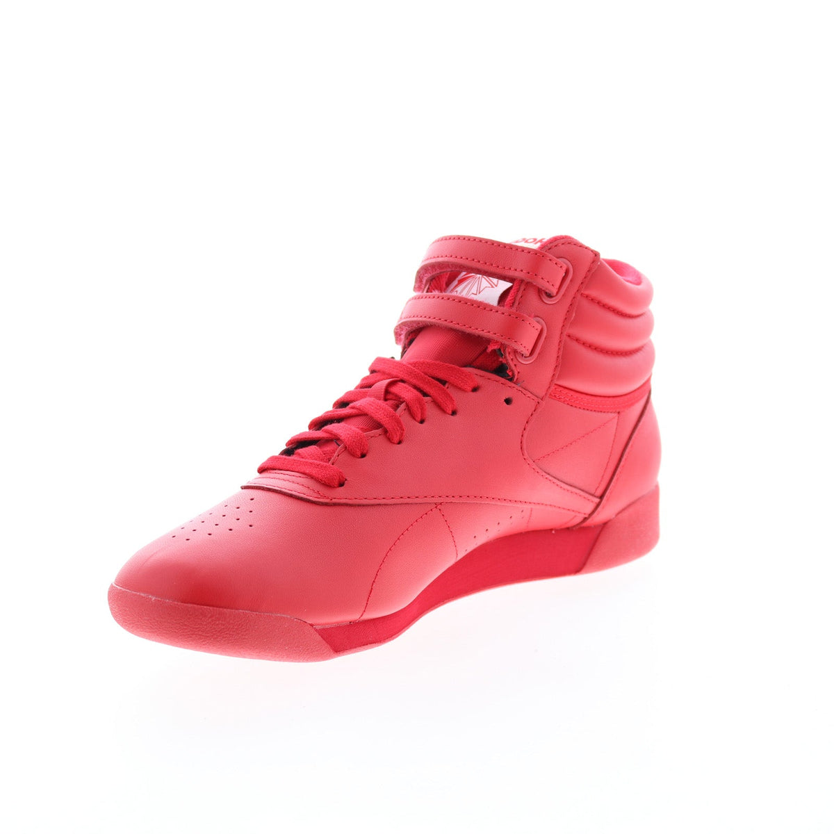 Reebok F/S HI Womens Red Leather Lace Up Lifestyle Sneakers Shoes