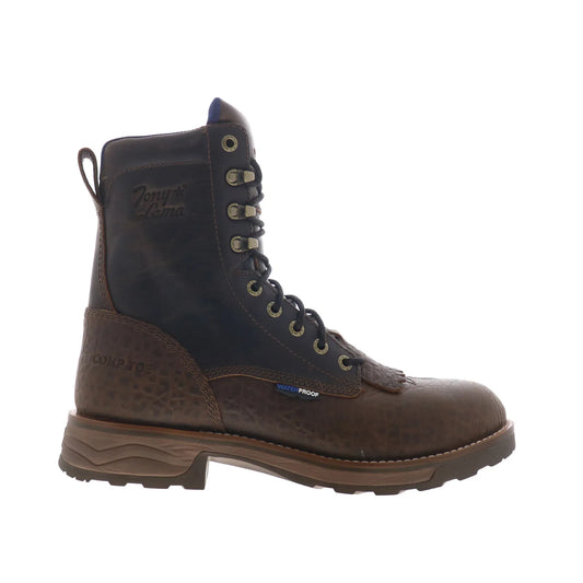 Tony Lama High Plains WP Composite Toe Mens Brown Cowboy Western Boots