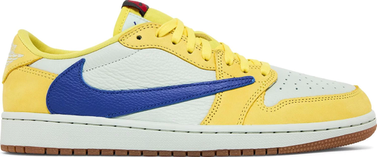 Nike Womens Travis Scott x Air Jordan 1 Retro Low OG SP Sneakers - 'Canary'