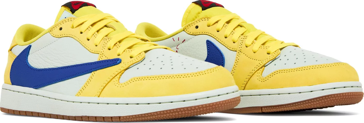 Nike Womens Travis Scott x Air Jordan 1 Retro Low OG SP Sneakers - 'Canary'