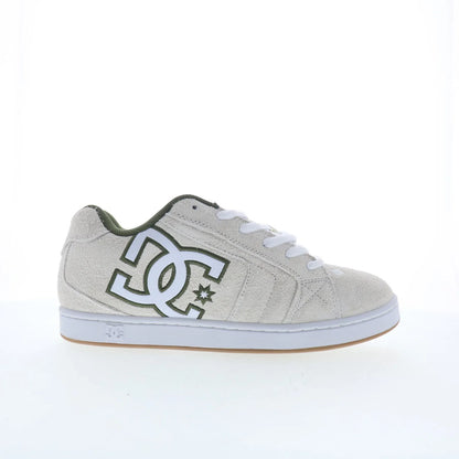 DC Net SE DC03260101-OWHGRN Mens White Suede Skate Inspired Sneakers Shoes