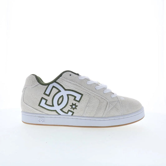 DC Net SE DC03260101-OWHGRN Mens White Suede Skate Inspired Sneakers Shoes