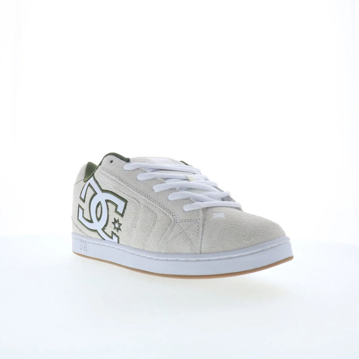 DC Net SE DC03260101-OWHGRN Mens White Suede Skate Inspired Sneakers Shoes