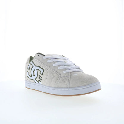 DC Net SE DC03260101-OWHGRN Mens White Suede Skate Inspired Sneakers Shoes