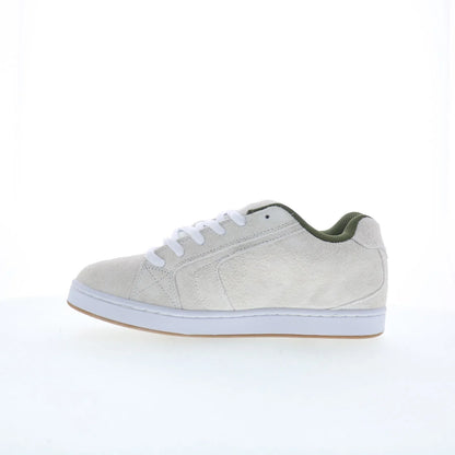 DC Net SE DC03260101-OWHGRN Mens White Suede Skate Inspired Sneakers Shoes