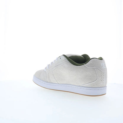 DC Net SE DC03260101-OWHGRN Mens White Suede Skate Inspired Sneakers Shoes
