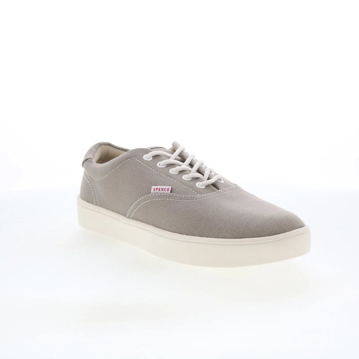 Spenco Pier SP2007GRY Mens Gray Canvas Lace Up Lifestyle Sneakers Shoes