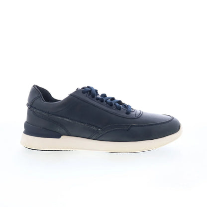 Clarks Race Lite Lace 26164290 Mens Blue Leather Lifestyle Sneakers Shoes