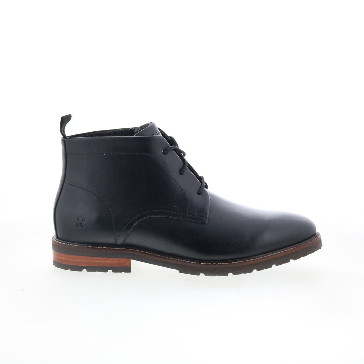 Rockport Caspe RMCASPE Mens Black Wide Leather Lace Up Chukkas Boots