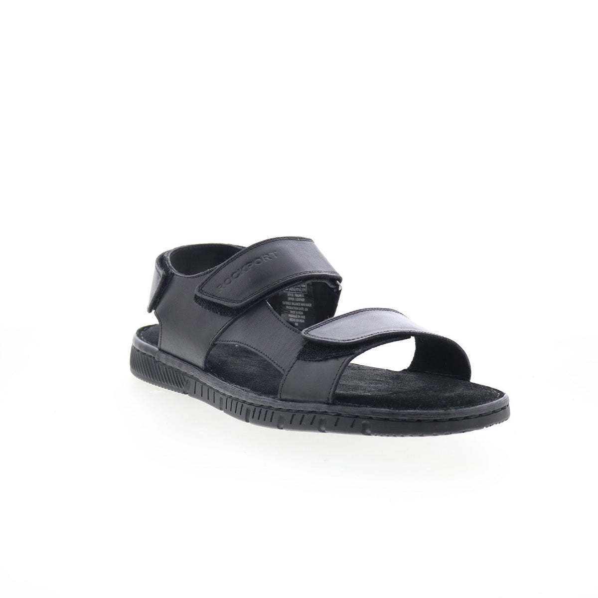 Rockport Jhett RMJHETT Mens Black Leather Strap Sport Sandals Shoes