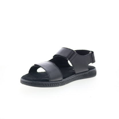 Rockport Jhett RMJHETT Mens Black Leather Strap Sport Sandals Shoes