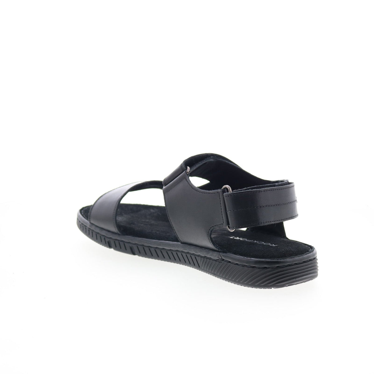 Rockport Jhett RMJHETT Mens Black Leather Strap Sport Sandals Shoes
