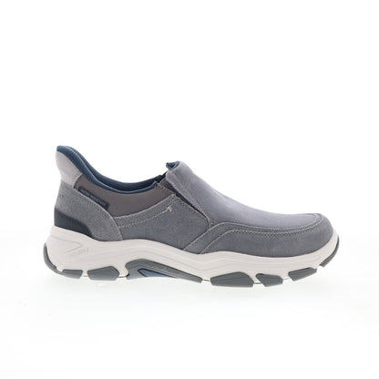 Rockport Reece Mens Gray Leather Slip On Lifestyle Sneakers Shoes