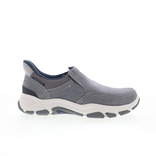 Rockport Reece Mens Gray Leather Slip On Lifestyle Sneakers Shoes