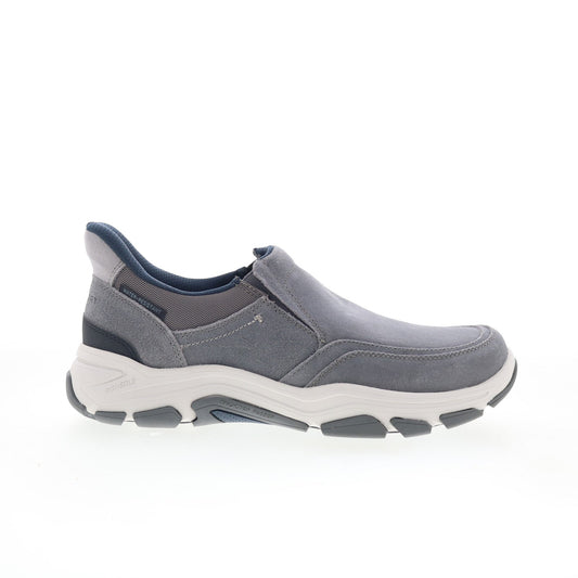 Rockport Reece Mens Gray Leather Slip On Lifestyle Sneakers Shoes