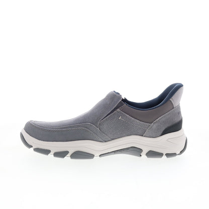 Rockport Reece Mens Gray Leather Slip On Lifestyle Sneakers Shoes