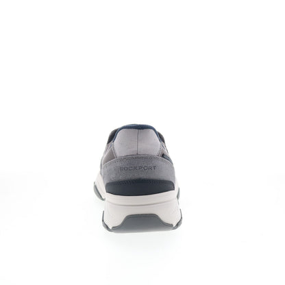 Rockport Reece Mens Gray Leather Slip On Lifestyle Sneakers Shoes