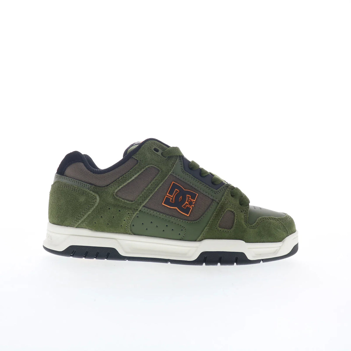 DC Stag DC01813310-OLV Mens Green Suede Skate Inspired Sneakers Shoes